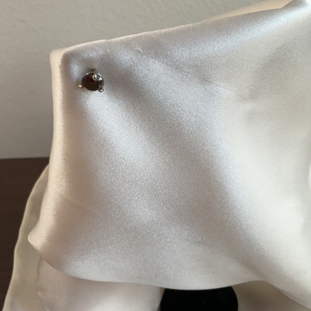 Single Round Black Diamond Stud - image 1